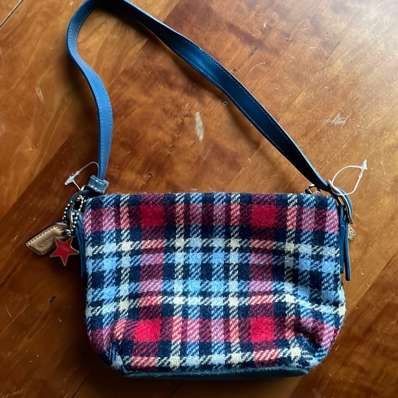 Plaid wool small coach purse- never used - Picture 1 of 5